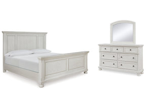 Robbinsdale White Queen Panel Bedroom Set with Dresser and Mirror (Online Special Price) - Ornate Home