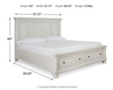 Robbinsdale White Queen Panel Storage Bedroom Set with Dresser, Mirror and Chest - Ornate Home