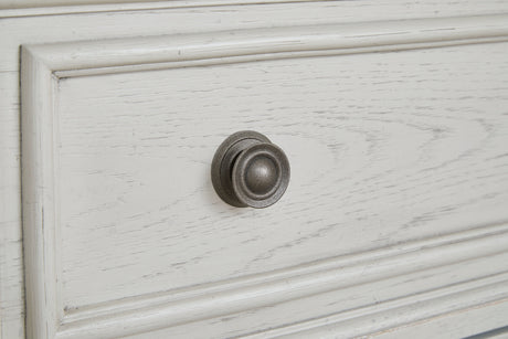 Robbinsdale White Queen Panel Storage Bedroom Set with Dresser, Mirror and Chest - Ornate Home