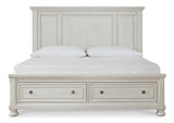 Robbinsdale White Queen Storage Bedroom Set with Dresser, Mirror and Nightstand (Online Special Price) - Ornate Home