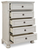 Robbinsdale White Twin over Full Bunk Bedroom Set with Dresser and Chest (Online Special Price) - Ornate Home