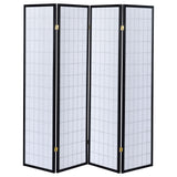 Roberto Black & White 4 Panel Folding Screen - Ornate Home