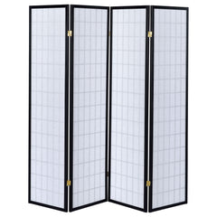 Roberto Black & White 4 Panel Folding Screen - Ornate Home
