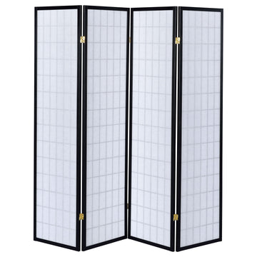 Roberto Black & White 4 Panel Folding Screen - Ornate Home