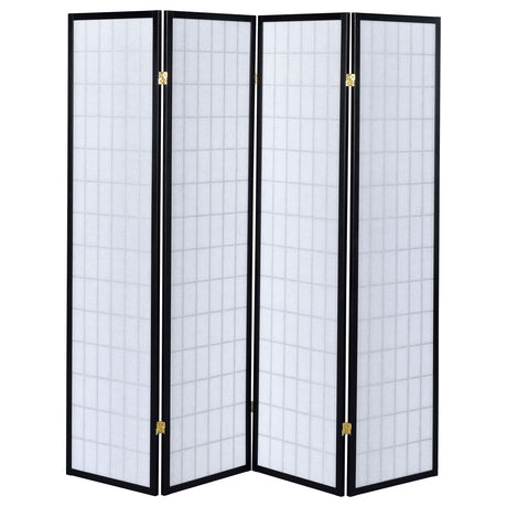Roberto Black & White 4 Panel Folding Screen - Ornate Home