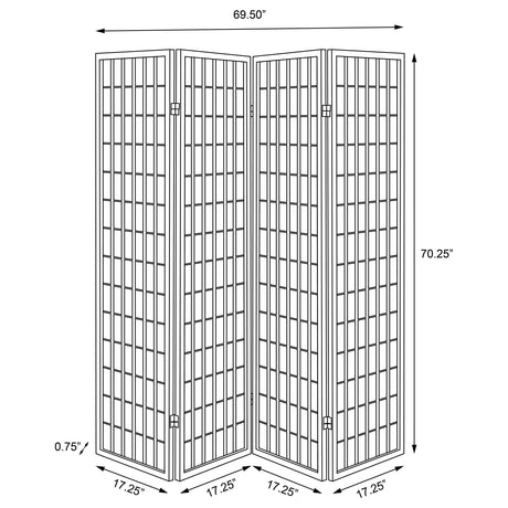 Roberto Black & White 4 Panel Folding Screen - Ornate Home