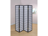 Roberto Black & White 4 Panel Folding Screen - Ornate Home