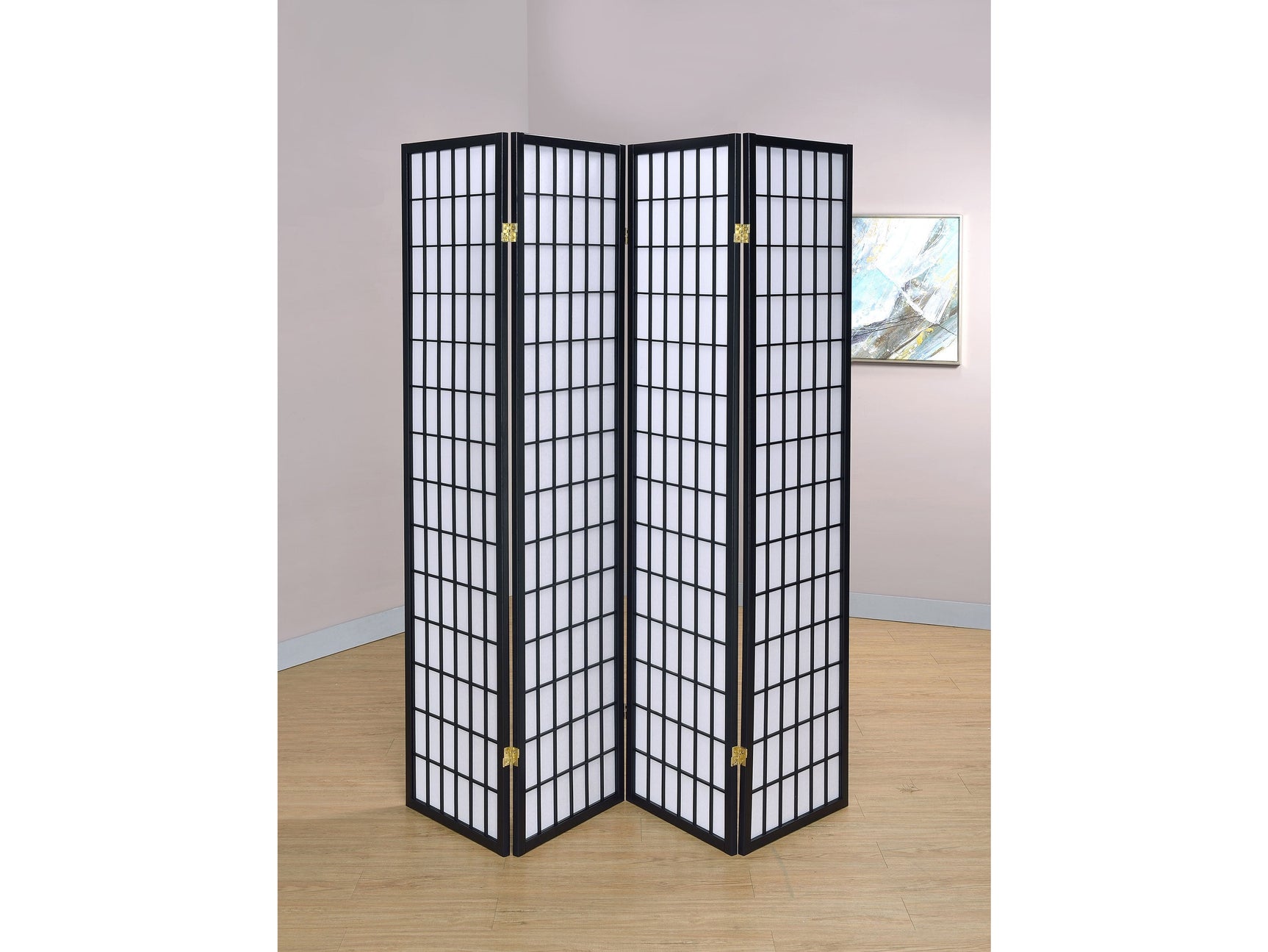 Roberto Black & White 4 Panel Folding Screen - Ornate Home