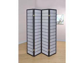 Roberto Black & White 4 Panel Folding Screen - Ornate Home