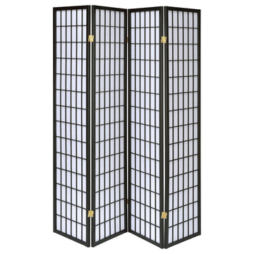 Roberto Black & White 4 Panel Folding Screen - Ornate Home