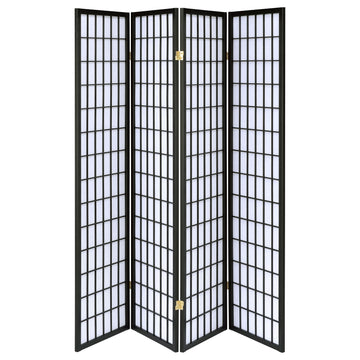 Roberto Black & White 4 Panel Folding Screen - Ornate Home