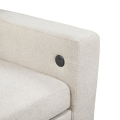 Robinson Beige Pull-Out Loveseat with Storage Shelves and USB Charging Ports - Ornate Home