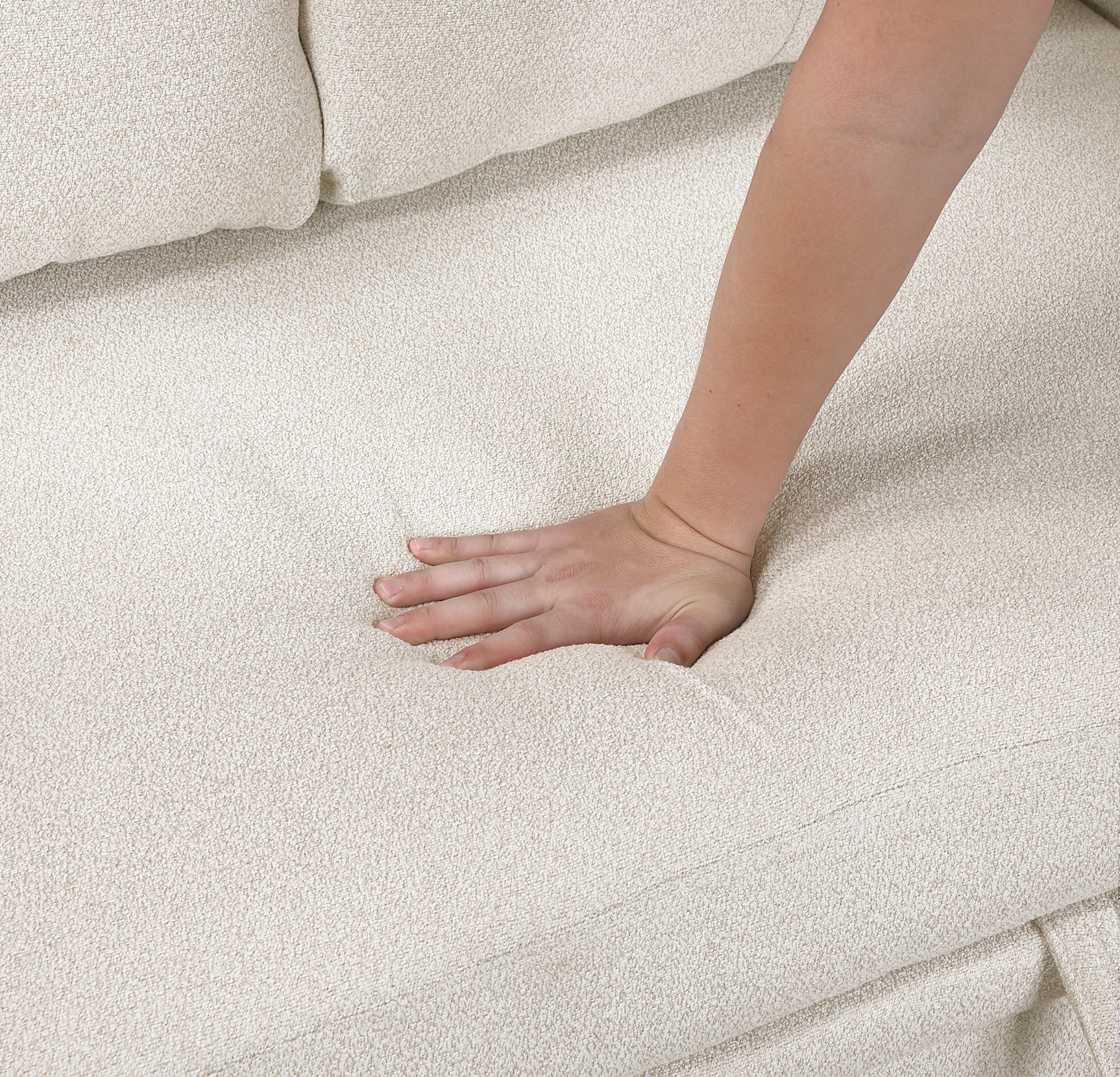 Robinson Beige Pull-Out Loveseat with Storage Shelves and USB Charging Ports - Ornate Home