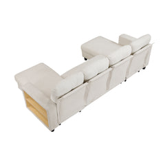 Robinson Beige Sectional with Two Chaises and Pull-out Bed - Ornate Home
