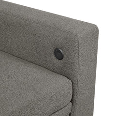 Robinson Dark Brown Pull-Out Loveseat with Storage Shelves and USB Charging Ports - Ornate Home