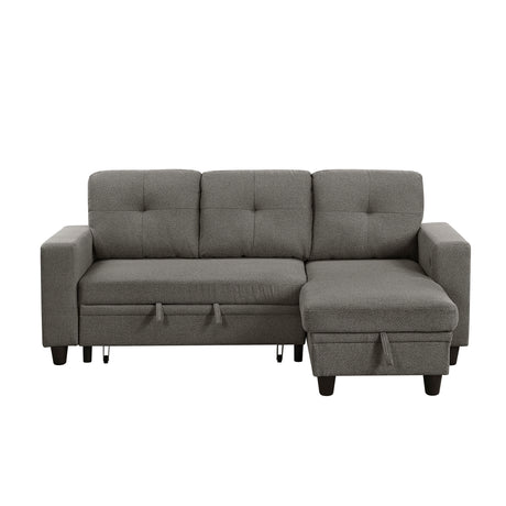 Robinson Dark Brown Sectional with Reversible Chaise and Pull-out Bed - Ornate Home