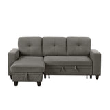 Robinson Dark Brown Sectional with Reversible Chaise and Pull-out Bed - Ornate Home