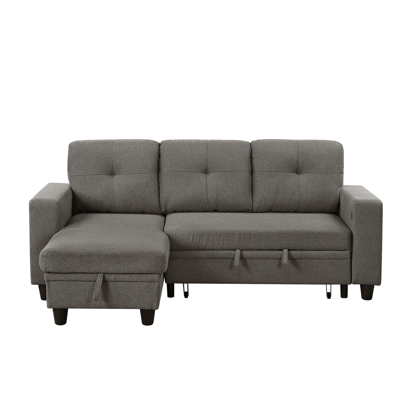 Robinson Dark Brown Sectional with Reversible Chaise and Pull-out Bed - Ornate Home