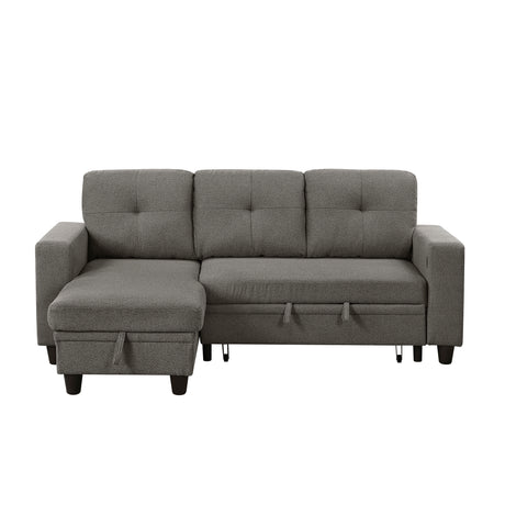 Robinson Dark Brown Sectional with Reversible Chaise and Pull-out Bed - Ornate Home