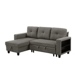 Robinson Dark Brown Sectional with Reversible Chaise and Pull-out Bed - Ornate Home