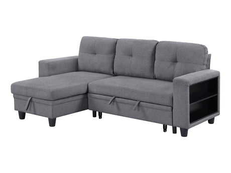 Robinson Gray Sectional with Reversible Chaise and Pull-out Bed - Ornate Home