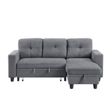 Robinson Gray Sectional with Reversible Chaise and Pull-out Bed - Ornate Home