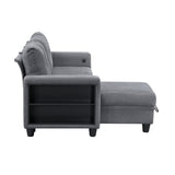 Robinson Gray Sectional with Reversible Chaise and Pull-out Bed - Ornate Home