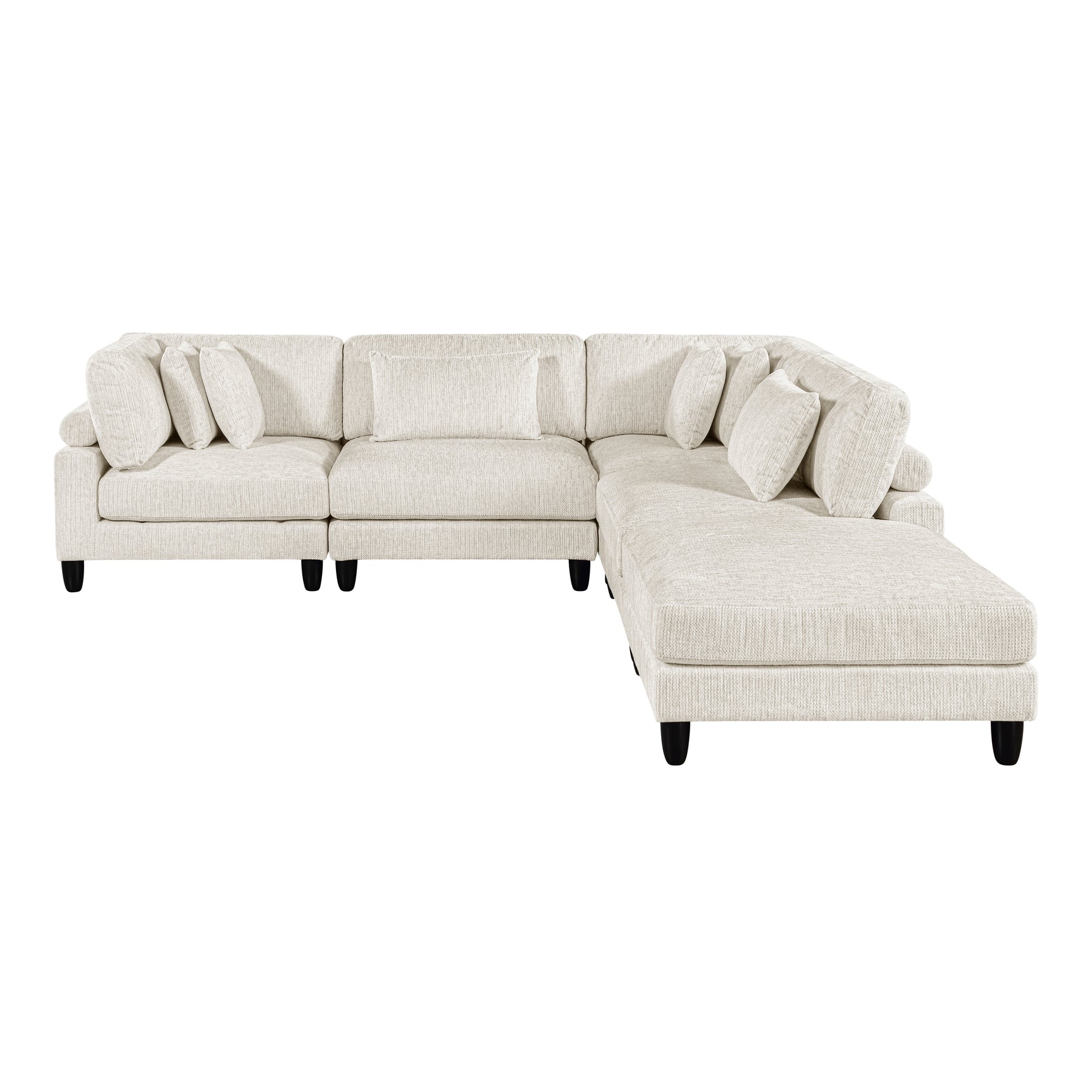 Robstown Beige 5-Piece Modular Sectional w/ Ottoman - Ornate Home