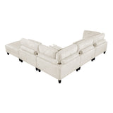 Robstown Beige 5-Piece Modular Sectional w/ Ottoman - Ornate Home