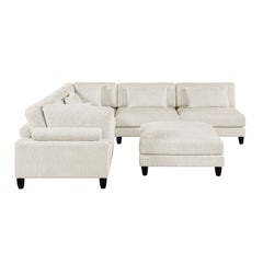 Robstown Beige 6-Piece Modular Sectional w/ Ottoman - Ornate Home