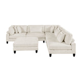 Robstown Beige 6-Piece Modular Sectional w/ Ottoman - Ornate Home