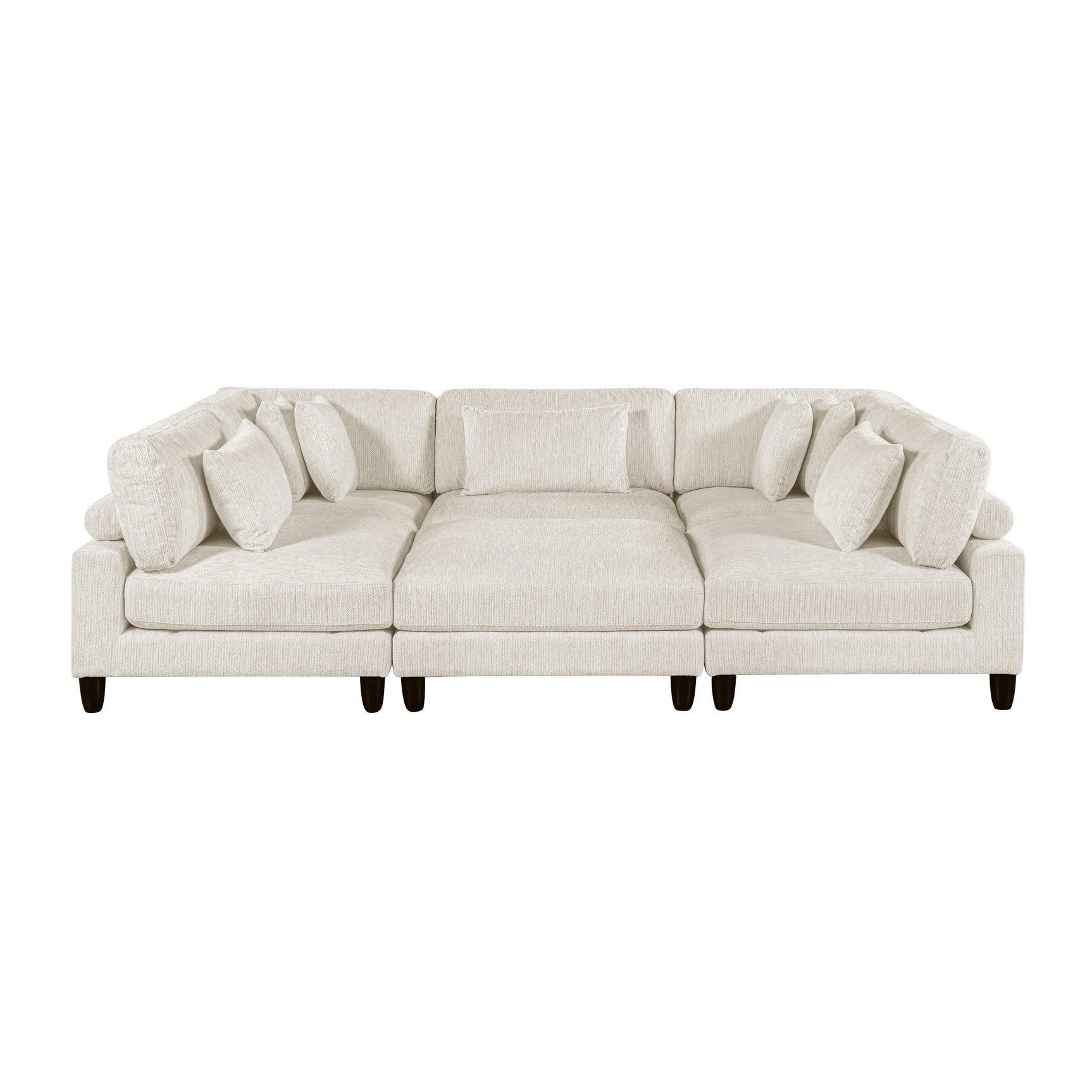 Robstown Beige 6-Piece Modular Sectional w/ Ottoman - Ornate Home