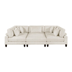 Robstown Beige 6-Piece Modular Sectional w/ Ottoman - Ornate Home