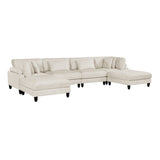 Robstown Beige 6-Piece Modular Sectional w/ Ottomans - Ornate Home