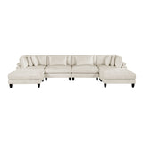 Robstown Beige 6-Piece Modular Sectional w/ Ottomans - Ornate Home