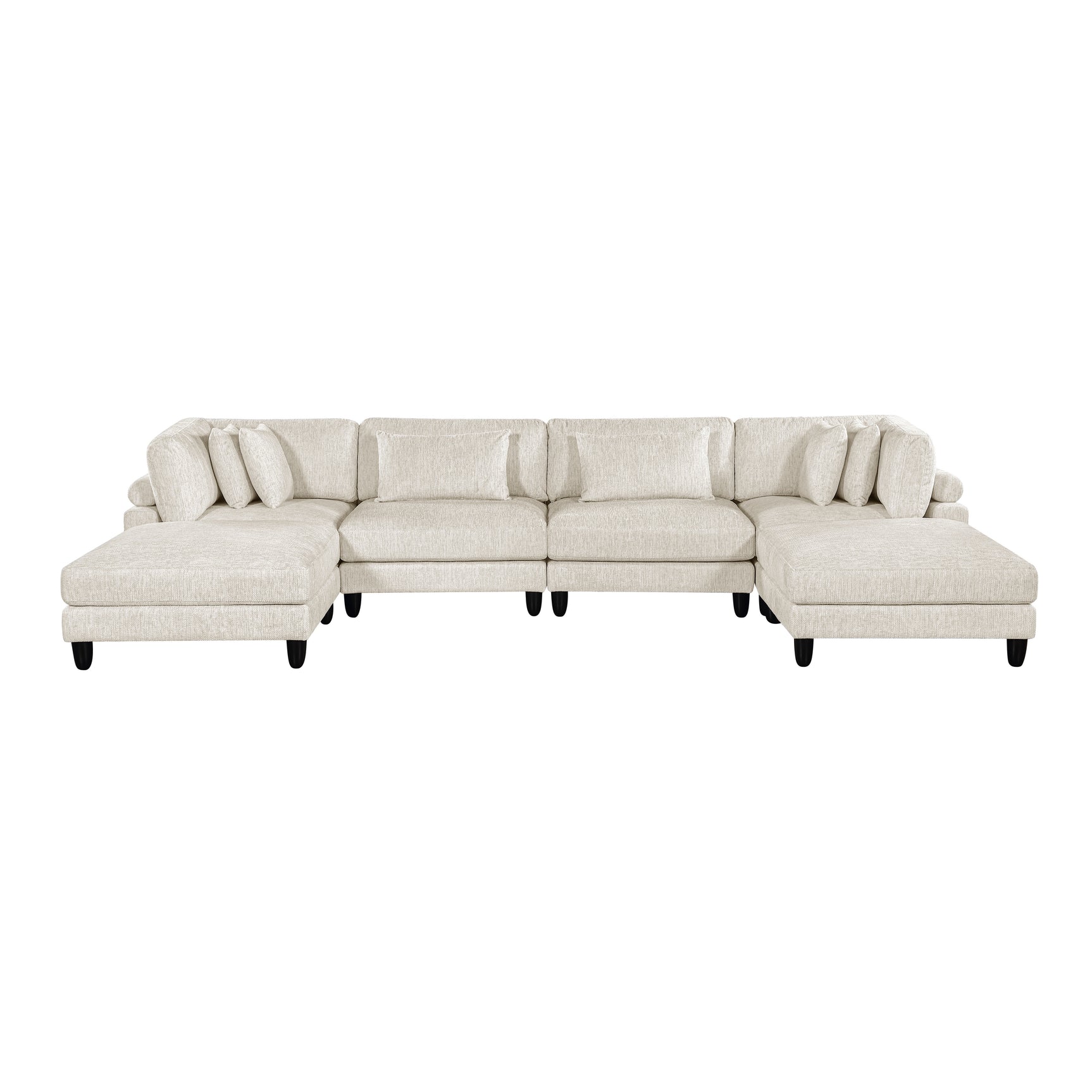 Robstown Beige 6-Piece Modular Sectional w/ Ottomans - Ornate Home