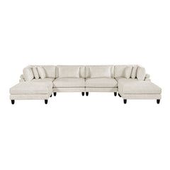 Robstown Beige 6-Piece Modular Sectional w/ Ottomans - Ornate Home