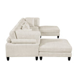 Robstown Beige 6-Piece Modular Sectional w/ Ottomans - Ornate Home