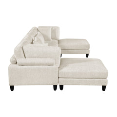 Robstown Beige 6-Piece Modular Sectional w/ Ottomans - Ornate Home