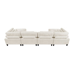 Robstown Beige 6-Piece Modular Sectional w/ Ottomans - Ornate Home