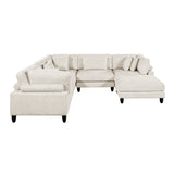 Robstown Beige 6-Piece Modular Sectional with Ottoman - Ornate Home
