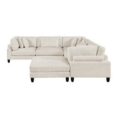 Robstown Beige 6-Piece Modular Sectional with Ottoman - Ornate Home