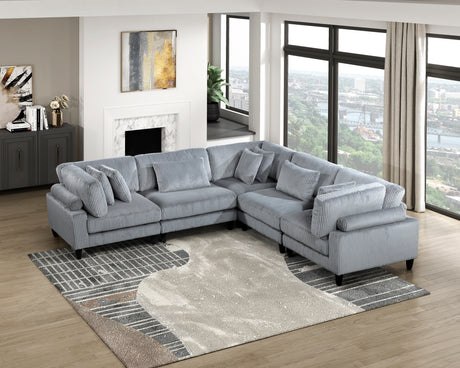 Robstown Gray 5-Piece Modular Sectional - Ornate Home