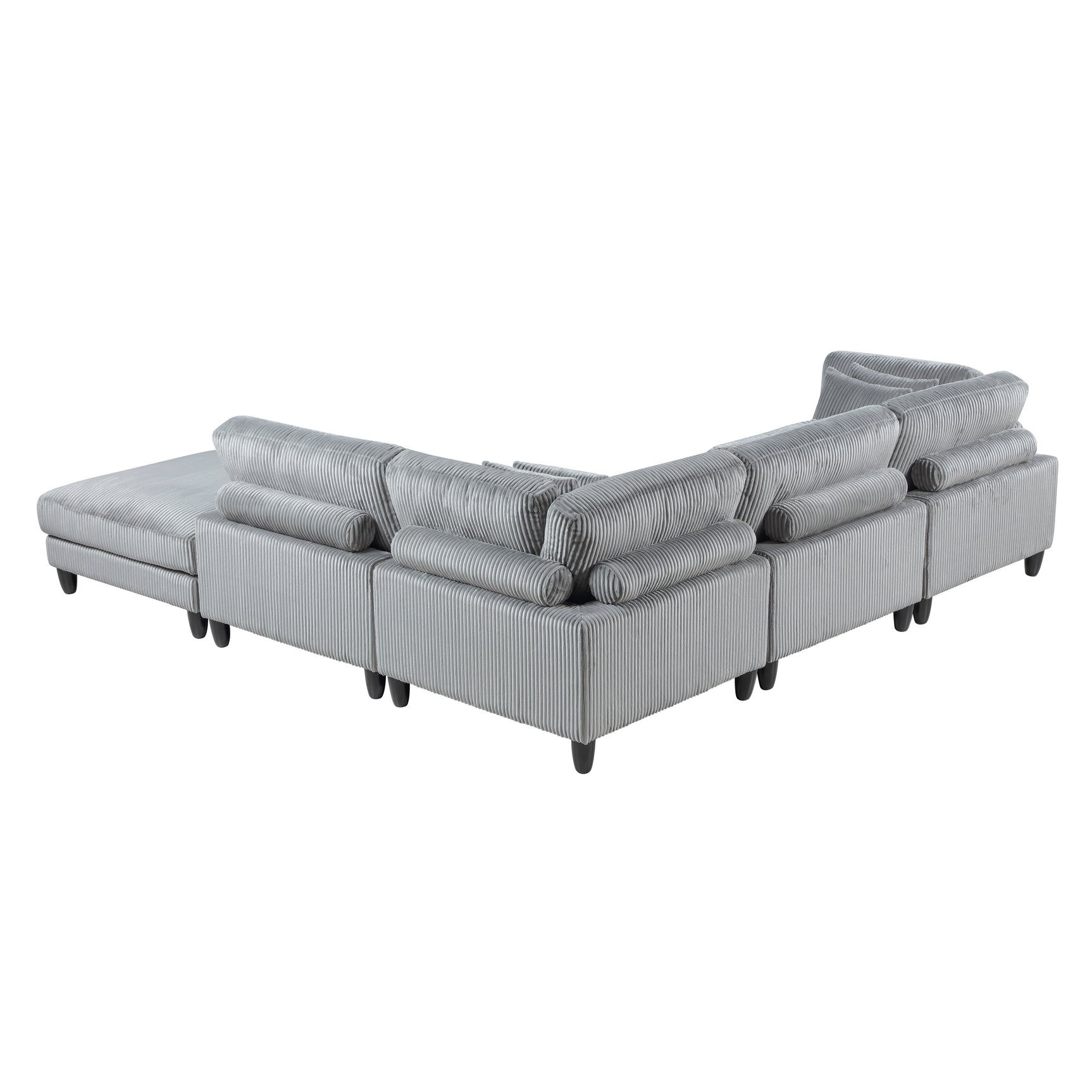 Robstown Gray 5-Piece Modular Sectional with Ottoman - Ornate Home