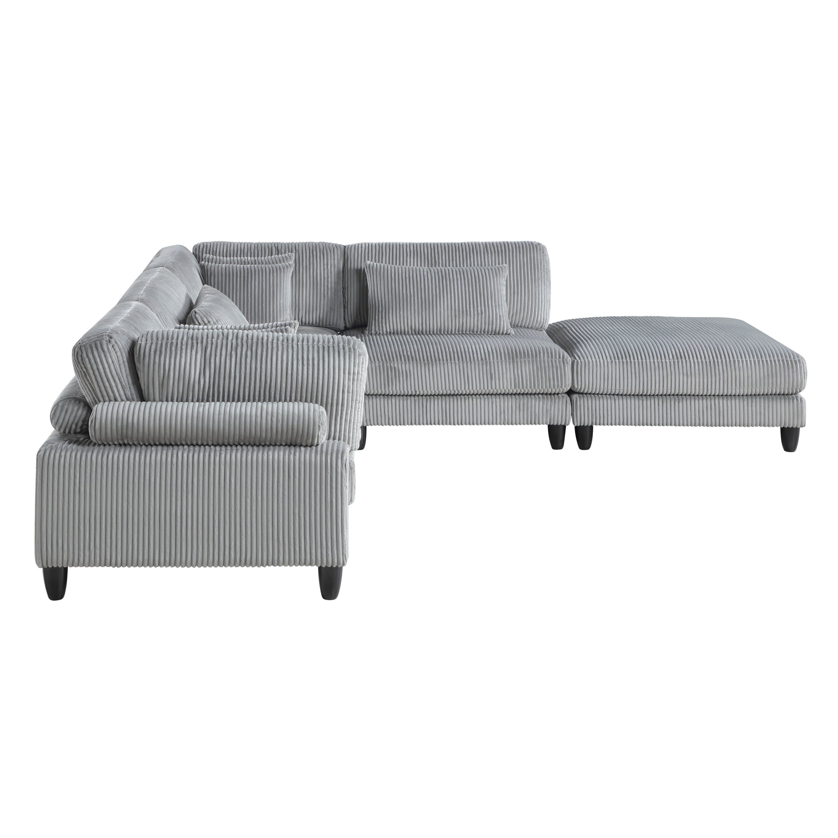 Robstown Gray 5-Piece Modular Sectional with Ottoman - Ornate Home