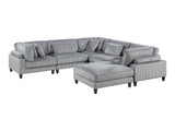 Robstown Gray 6-Piece Modular Sectional with Ottoman - Ornate Home