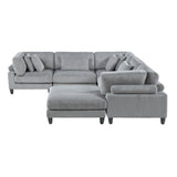 Robstown Gray 6-Piece Modular Sectional with Ottoman - Ornate Home