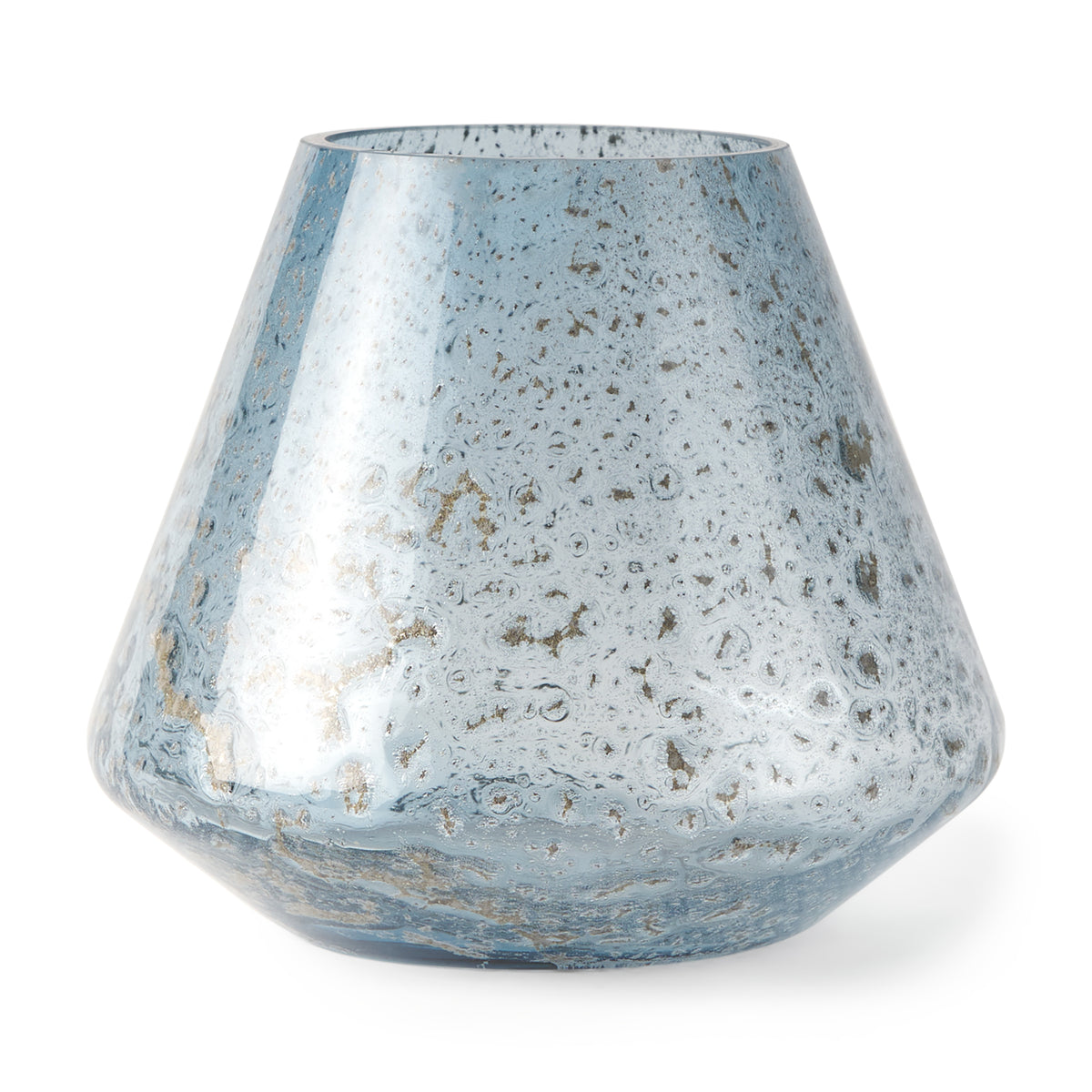Robyn Blue Short Glass Vase - Ornate Home