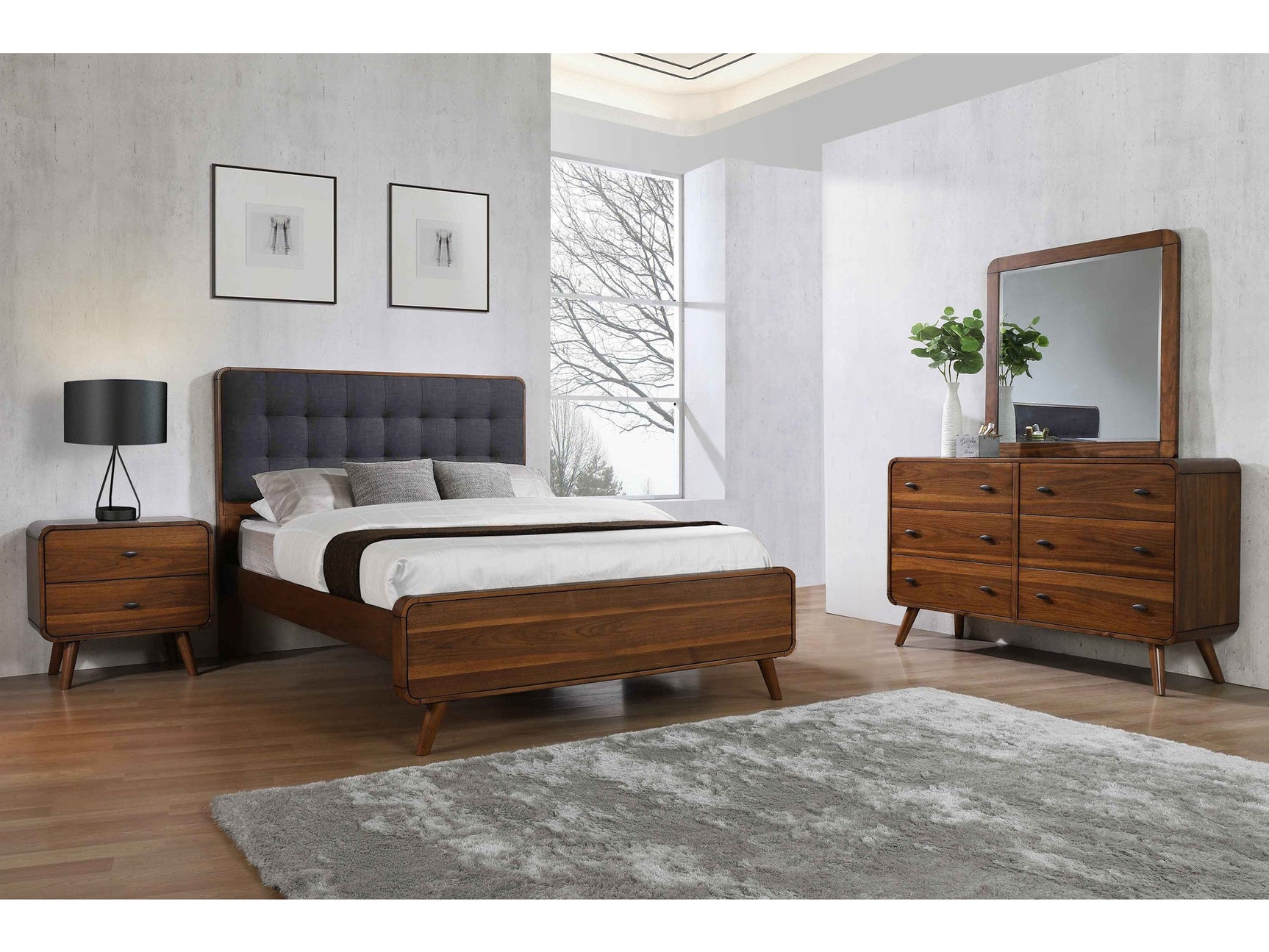 Robyn Dark Walnut 4-piece Full Bedroom Set - Ornate Home