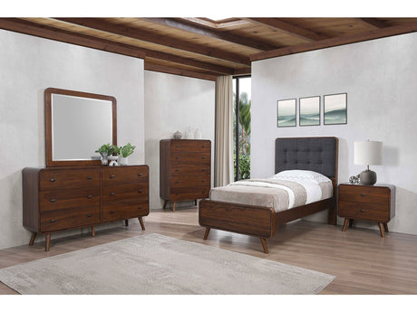 Robyn Dark Walnut 5-piece Twin Bedroom Set - Ornate Home